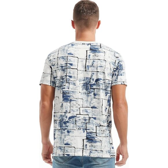 Men White Hipster Hip Hop Short Sleeve Print T Shirt Casual Streetwear Style - Picture 5 of 5